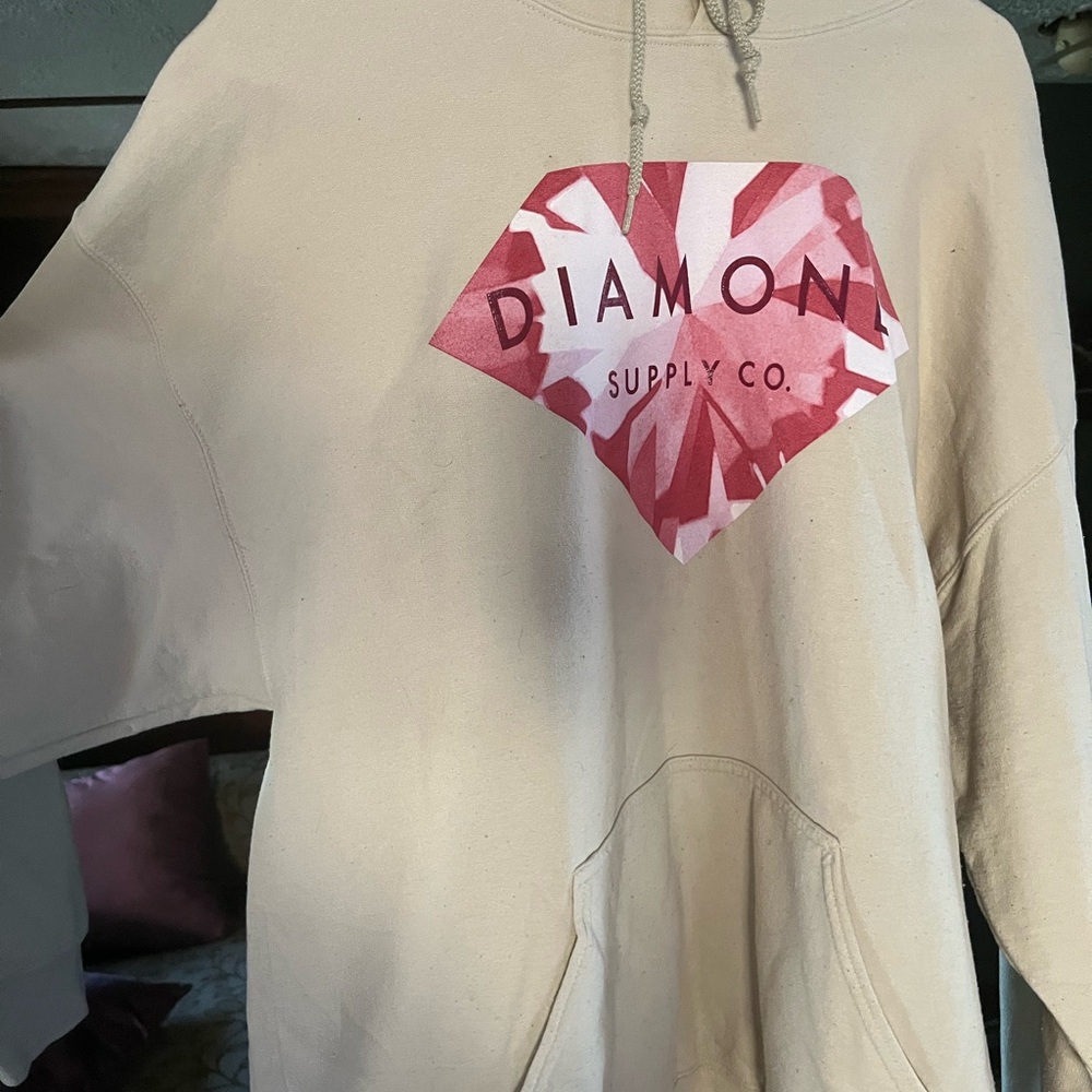 Diamond Supply Co. Beige and Red Sweater
